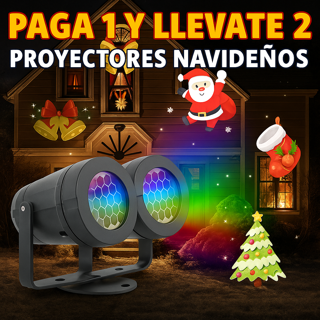 PROYECTOR NAVIDEÑO MULTICOLOR (OFERTA 2X1)