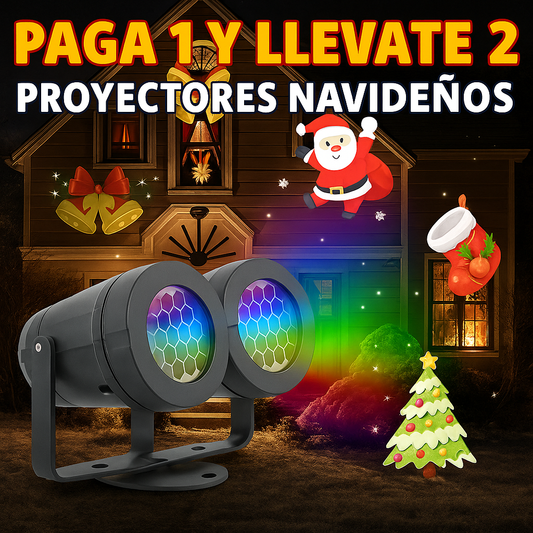 PROYECTOR NAVIDEÑO MULTICOLOR (OFERTA 2X1)